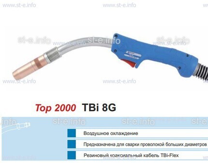 Горелка для полуавтоматической сварки TBI 8G-blue-RGZ, длина 3 метра - st-e.info - Екатеринбург